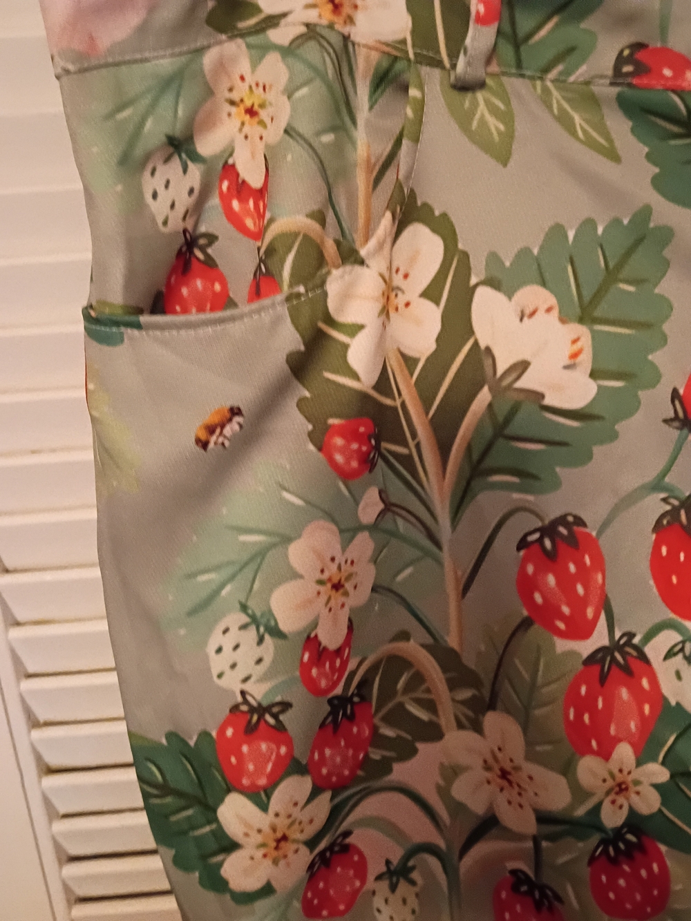 Floral Strawberry Print Flared Pants - Mint Green - Picture 5 of 9